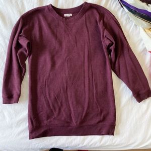 Garage Oversized Burgundy Crew Neck Sweater